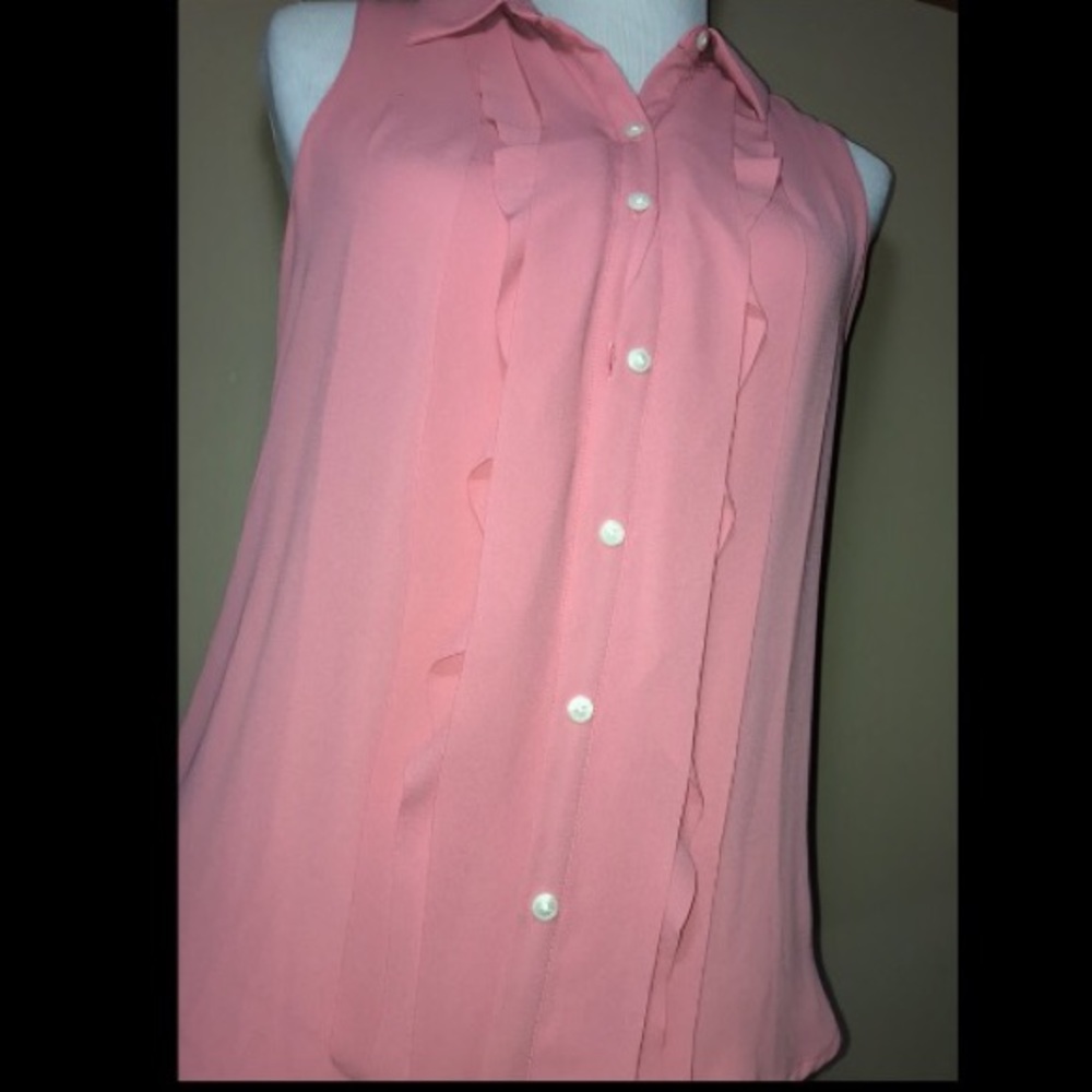 🔴4🌀$25 LOFT Ann Taylor sleevless, collard blouse